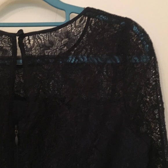 Adrianna Papell Blue Lace Peplum Sheath Dress Sz 6 - Picture 5 of 8